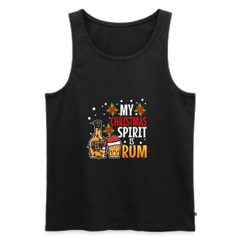 My christmas spirit is rum - Männer Premium Bio Tank Top - Schwarz - Vorne - Michal (187cm)