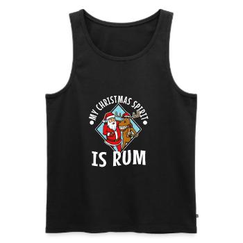 My christmas spirit is rum - Männer Premium Bio Tank Top - Schwarz - Vorne - Michal (187cm)
