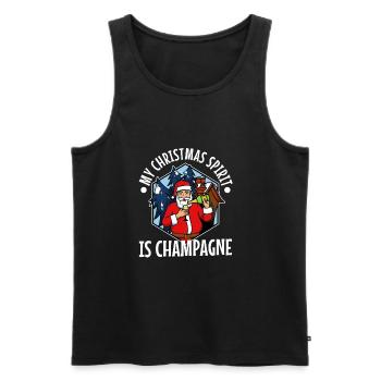 My christmas spirit is - Männer Premium Bio Tank Top - Schwarz - Vorne - Michal (187cm)