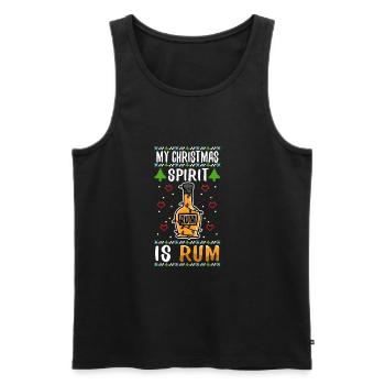 My christmas spirit is rum - Männer Premium Bio Tank Top - Schwarz - Vorne - Michal (187cm)