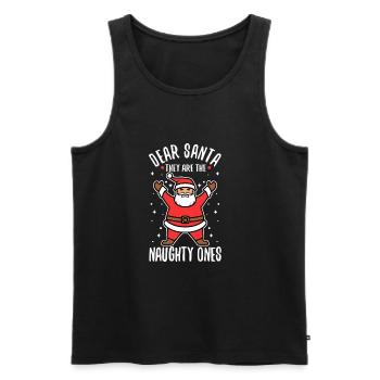 Dear santa they are the naughty ones - Men's Premium Organic Tank Top - black - Front - AI Model Male 178 light (178cm)