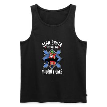 Dear santa they are the naughty ones - Men's Premium Organic Tank Top - black - Front - AI Model Male 178 light (178cm)