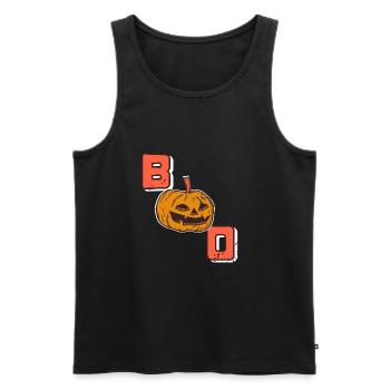 Citrouille d’Halloween - Boo - Débardeur bio Premium Homme - noir - Devant - Michal (187cm)