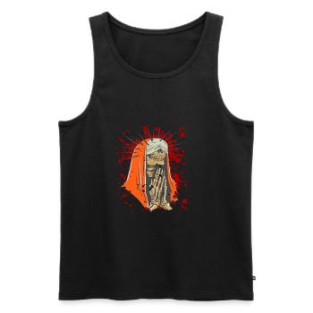 Nonne Skelett Betet Halloween - Männer Premium Bio Tank Top - Schwarz - Vorne - AI Model Male 178 light (178cm)