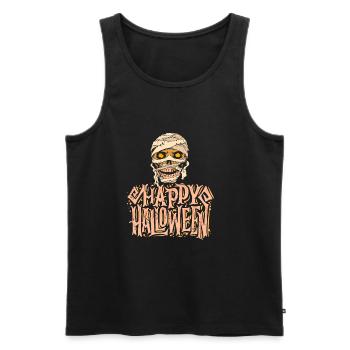 Happy Halloween Mumie Skelett - Männer Premium Bio Tank Top - Schwarz - Vorne - Michal (187cm)