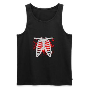 Skelett knochen brustkorb Halloween - Männer Premium Bio Tank Top - Schwarz - Vorne - Michal (187cm)