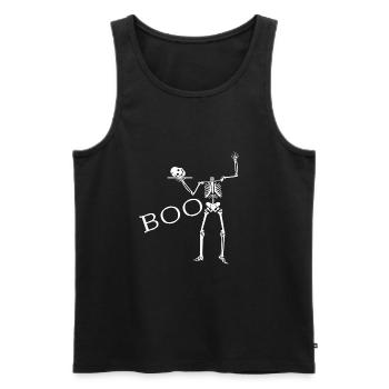 Skelett Totenkopf - Boo - Männer Premium Bio Tank Top - Schwarz - Vorne - AI Model Male 178 light (178cm)