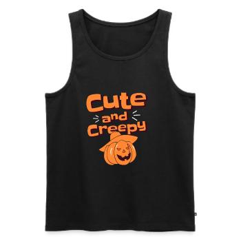 Citrouille d’Halloween - mignonne et effrayante - Débardeur bio Premium Homme - noir - Devant - Michal (187cm)