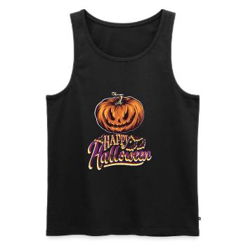 Bonne citrouille d’Halloween - Débardeur bio Premium Homme - noir - Devant - Michal (187cm)