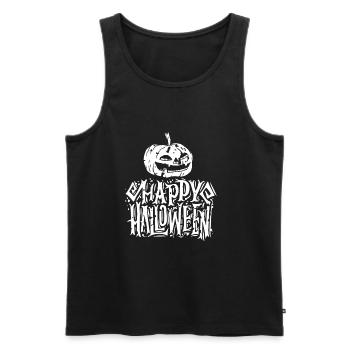 Halloween Kürbis - Männer Premium Bio Tank Top - Schwarz - Vorne - Michal (187cm)