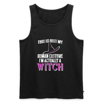 Hexe - This is my Human Costume Im actually a - Männer Premium Bio Tank Top - Schwarz - Vorne - AI Model Male 178 light (178cm)