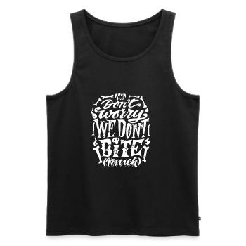 Vampier - Dont worry we dont bite - Männer Premium Bio Tank Top - Schwarz - Vorne - AI Model Male 178 light (178cm)