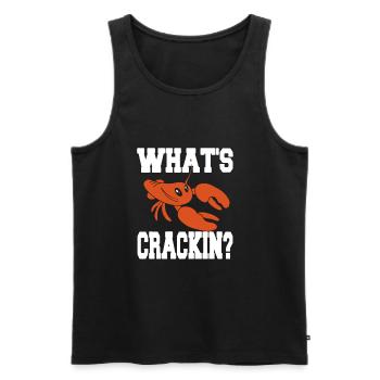 homard - Qu’est-ce que le crackin - Débardeur bio Premium Homme - noir - Devant - AI Model Male 178 light (178cm)