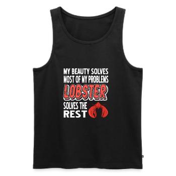 Most of my problems lobster - Men's Premium Organic Tank Top - black - Front - AI Model Male 178 light (178cm)