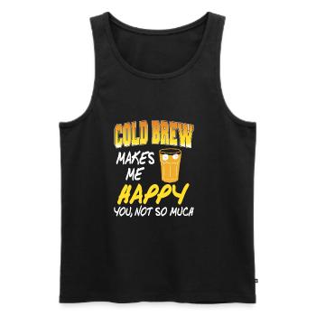 Cold brew makes me happy - Men's Premium Organic Tank Top - black - Front - Michal (187cm)