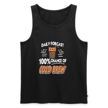 Daily forcast 100% chance of cold brew - Men's Premium Organic Tank Top - black - Front - Michal (187cm)