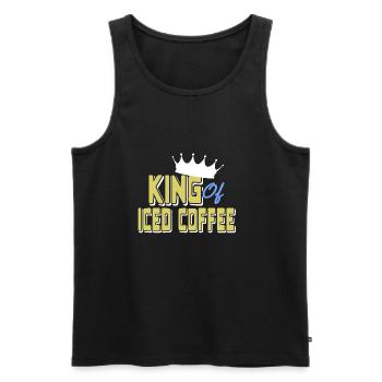 King of iced coffee - Men's Premium Organic Tank Top - black - Front - AI Model Male 178 light (178cm)