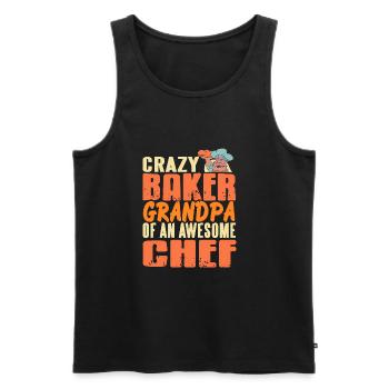 Crazy Baker Grandpa of an awesome chef - Men's Premium Organic Tank Top - black - Front - Michal (187cm)
