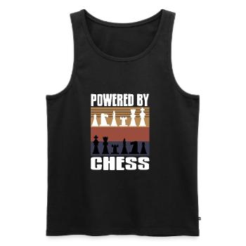 Powered by chess - Männer Premium Bio Tank Top - Schwarz - Vorne - AI Model Male 178 light (178cm)