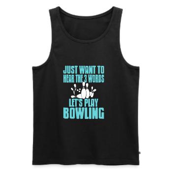 Permet de jouer au bowling - Débardeur bio Premium Homme - noir - Devant - AI Model Male 178 light (178cm)