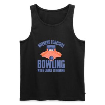 Weekend forecast bowling with a change of drinking - Männer Premium Bio Tank Top - Schwarz - Vorne - AI Model Male 178 light (178cm)