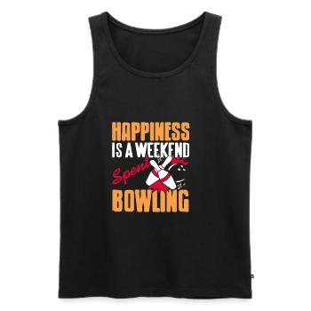 Happiness is a weekend spent bowling - Männer Premium Bio Tank Top - Schwarz - Vorne - Michal (187cm)