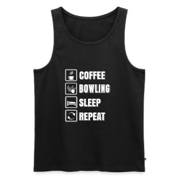 Coffee bowling sleep repeat - Men's Premium Organic Tank Top - black - Front - AI Model Male 178 light (178cm)