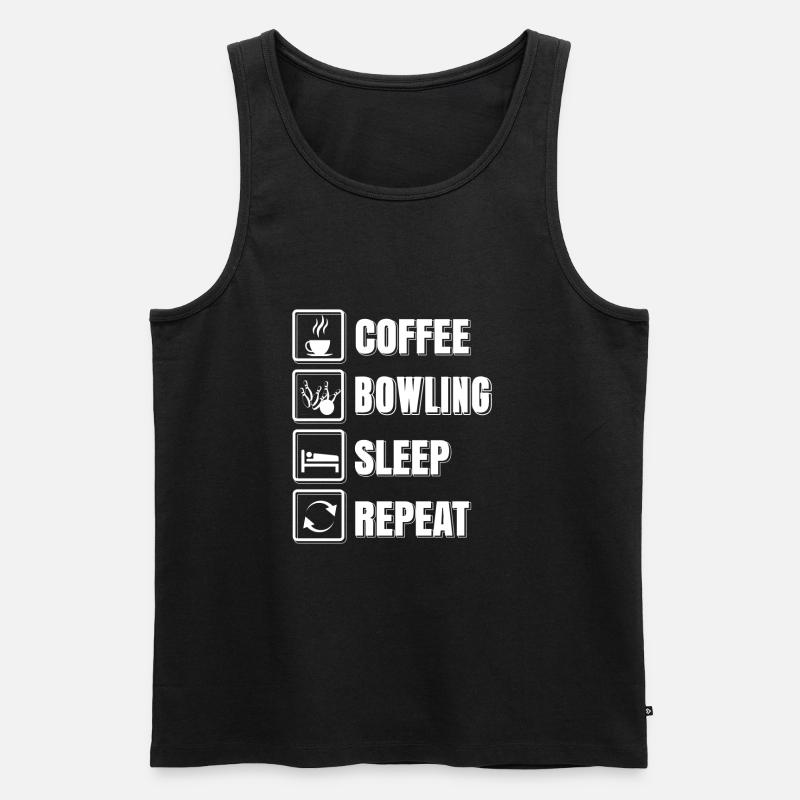 Coffee bowling sleep repeat - Männer Premium Bio Tank Top - Schwarz