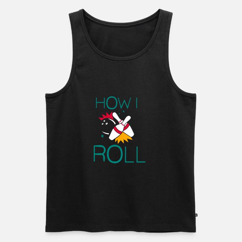 Bowling - How i roll - Männer Premium Bio Tank Top - Schwarz