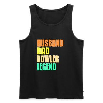 Husband Dad Bowler Legend - Männer Premium Bio Tank Top - Schwarz - Vorne - Michal (187cm)
