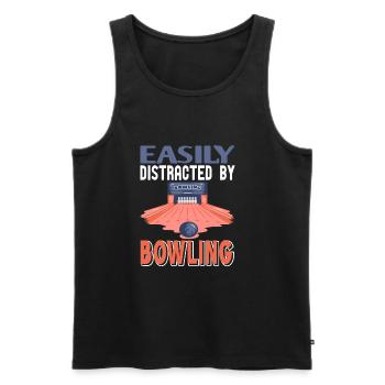 Easily Distractes by bowling - Men's Premium Organic Tank Top - black - Front - AI Model Male 178 light (178cm)