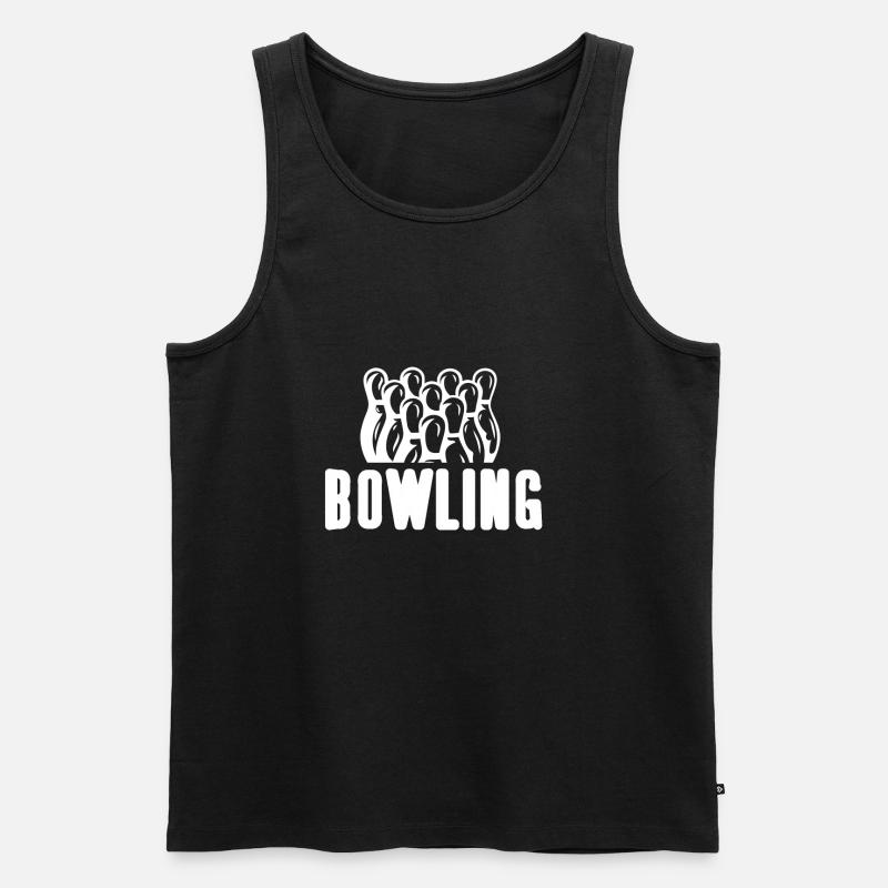 Bowling - Männer Premium Bio Tank Top - Schwarz