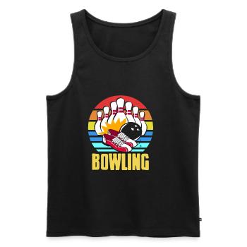 Bowling Ball Team - Men's Premium Organic Tank Top - black - Front - AI Model Male 178 light (178cm)