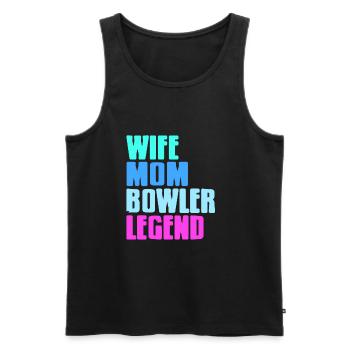 Wife mom Bowler Legend - Männer Premium Bio Tank Top - Schwarz - Vorne - Michal (187cm)