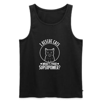 Je sauve Cats quel est votre super-pouvoir - Débardeur bio Premium Homme - noir - Devant - Michal (187cm)