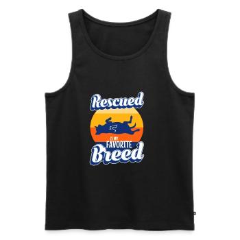 Rescued is my favorite breed cropped - Männer Premium Bio Tank Top - Schwarz - Vorne - Michal (187cm)