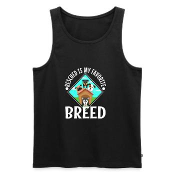 Rescued est ma race préférée - Débardeur bio Premium Homme - noir - Devant - Michal (187cm)