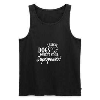 Je sauve les chiens quel est votre super-pouvoir - Débardeur bio Premium Homme - noir - Devant - Michal (187cm)
