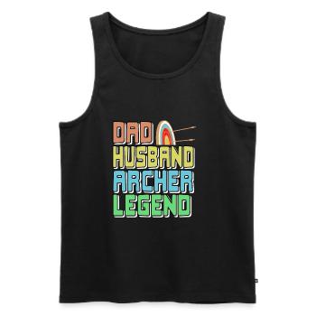 Dad Husband Archer Legend - Men's Premium Organic Tank Top - black - Front - AI Model Male 178 light (178cm)