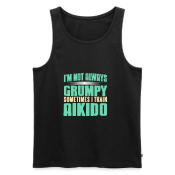 Im not alsways grumpy something i train aikido - Männer Premium Bio Tank Top - Schwarz - Vorne - AI Model Male 178 light (178cm)