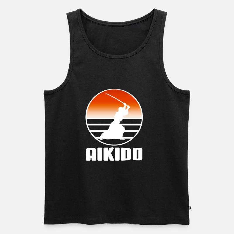 Combattant d’Aïkido à l’épée - Débardeur bio Premium Homme - noir