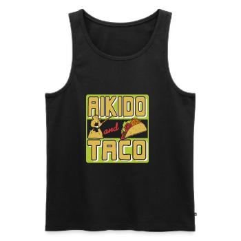 Aikido and Taco - Men's Premium Organic Tank Top - black - Front - AI Model Male 178 light (178cm)