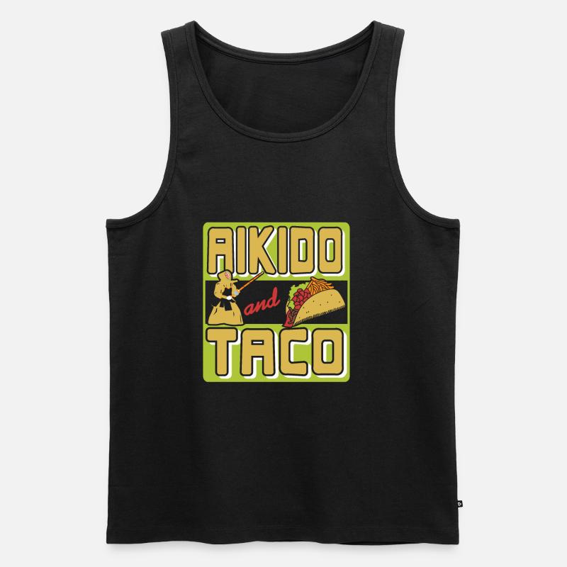 Aikido and Taco - Männer Premium Bio Tank Top - Schwarz