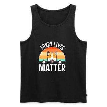 Furry lives matter - Männer Premium Bio Tank Top - Schwarz - Vorne - AI Model Male 178 light (178cm)