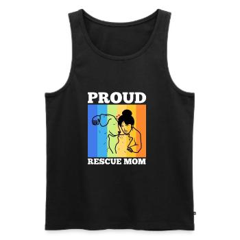 Proud rescue mom - Männer Premium Bio Tank Top - Schwarz - Vorne - Michal (187cm)
