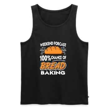 Weekind forcast 100% chance of Bread Baking - Men's Premium Organic Tank Top - black - Front - AI Model Male 178 light (178cm)