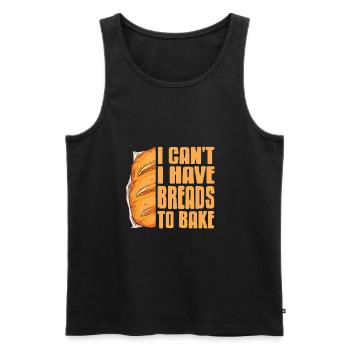 I cant i have Breads to bake - Men's Premium Organic Tank Top - black - Front - AI Model Male 178 light (178cm)