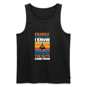 Family genealogist i know which branch the nuts - Männer Premium Bio Tank Top - Schwarz - Vorne - AI Model Male 178 light (178cm)