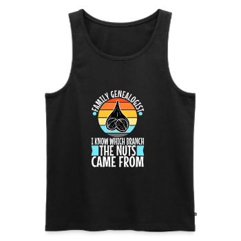 Family genealogist i know which branch the nuts - Men's Premium Organic Tank Top - black - Front - Michal (187cm)