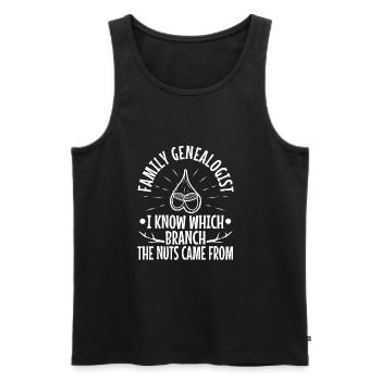 Family genealogist i know which branch the nuts - Men's Premium Organic Tank Top - black - Front - Michal (187cm)